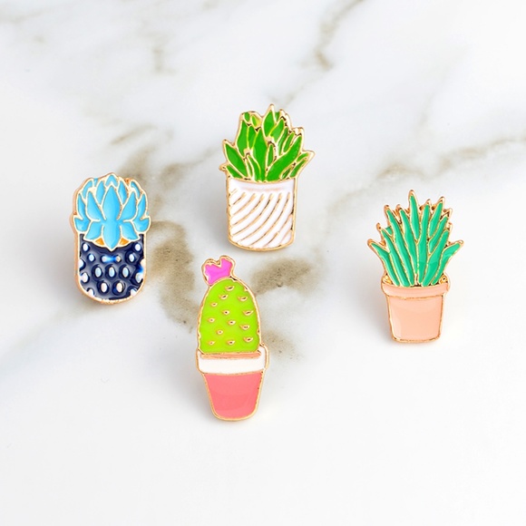 2/$12! NWT Succulent Cactus Pins Set of 2 - Picture 2 of 3